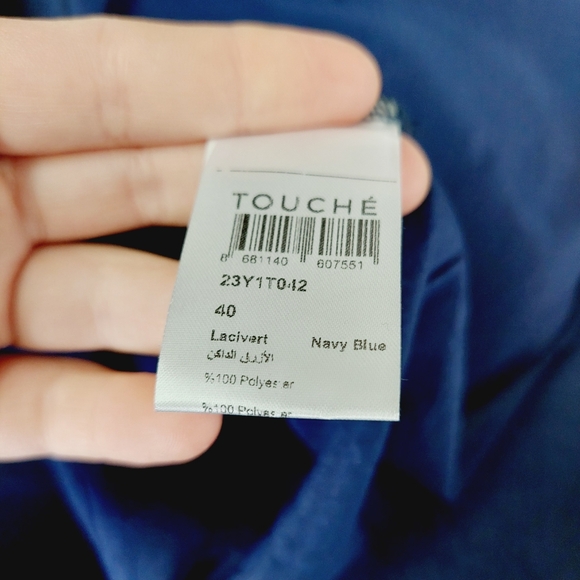 New Touche Gold Buttoned Cupra Navy Blue Skirt P1485 - Picture 9 of 10